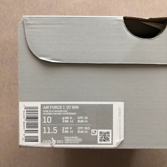 Nike Air Force 1 ‘07 worldwide platinum sneakers - Picture 3 of 3